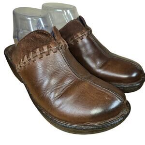 Born Clogs Women's Size 10 Brown Slip On Heeled Walking Comfort Shoes